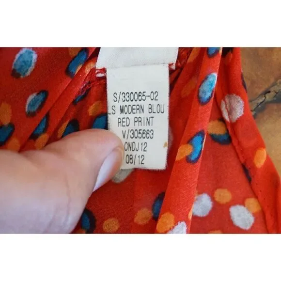 Old Navy Women’s Sheer Red Polka Dot Blouse - Size L - Picture 15 of 15